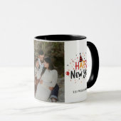 Happy New Year  Personalized Family Name Photo Mug マグカップ (正面右)