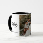 Happy New Year  Personalized Family Name Photo Mug マグカップ (正面左)
