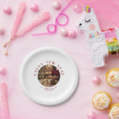 Happy New Year Personalized Photo Text ペーパープレート (パーティー)