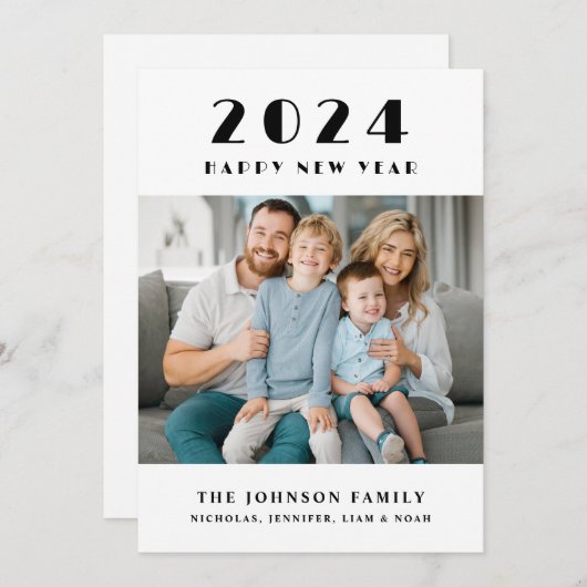 Happy New Year Photo シーズンカード (正面/裏面)