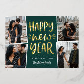 Happy New Year Photo Collage 箔シーズンカード (正面)