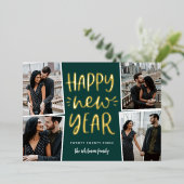 Happy New Year Photo Collage 箔シーズンカード (立ち正面)