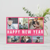 Happy New Year Photo Collage Holiday Card シーズンカード (スタンド正面)