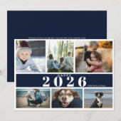 Happy New Year Photo Collage Holiday Card シーズンカード (正面/裏面)