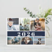 Happy New Year Photo Collage Holiday Card シーズンカード (スタンド正面)