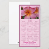 Happy New Year Pink Plumeria Flower 2026 Calendar  シーズンカード (正面/裏面)