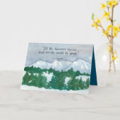 Happy New Year Psalms 96:11 Snowy Mountains カード (黄色い花)