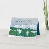 Happy New Year Psalms 96:11 Snowy Mountains カード (正面)