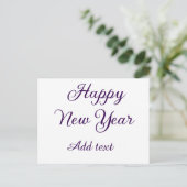 Happy new year purple calligraphy simple minimal  シーズンポストカード (スタンド正面)