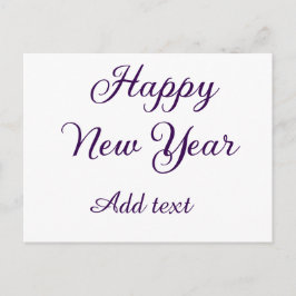 Happy new year purple calligraphy simple minimal  シーズンポストカード