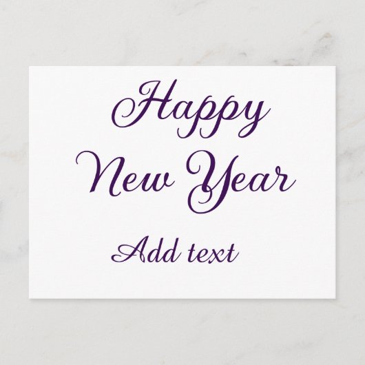 Happy new year purple calligraphy simple minimal  シーズンポストカード (正面)