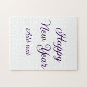 Happy new year purple calligraphy simple minimal  ジグソーパズル (横)