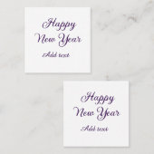 Happy new year purple calligraphy simple minimal  スクエア名刺 (正面/裏面)
