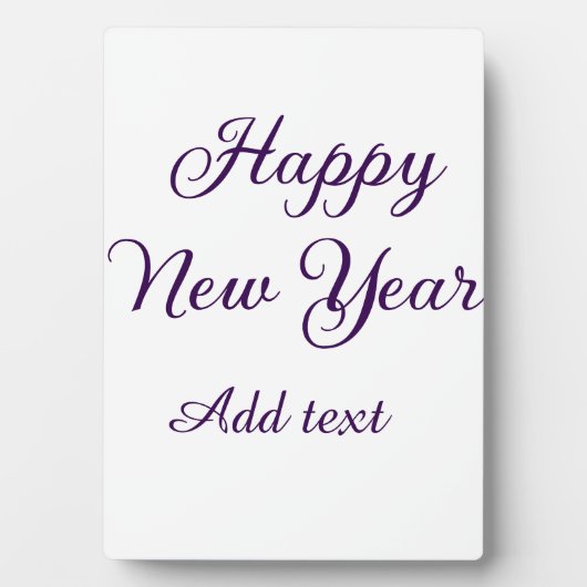 Happy new year purple calligraphy simple minimal  フォトプラーク (正面)