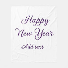 Happy new year purple calligraphy simple minimal  フリースブランケット