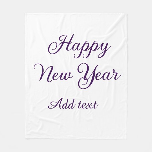 Happy new year purple calligraphy simple minimal  フリースブランケット (正面)