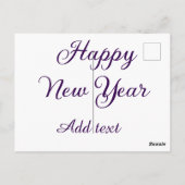Happy new year purple calligraphy simple minimal  ポストカード (裏面)