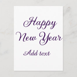 Happy new year purple calligraphy simple minimal  ポストカード