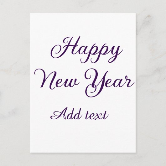 Happy new year purple calligraphy simple minimal  ポストカード (正面)