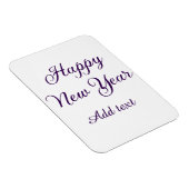 Happy new year purple calligraphy simple minimal  マグネット (右側)