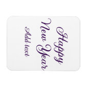 Happy new year purple calligraphy simple minimal  マグネット (横)