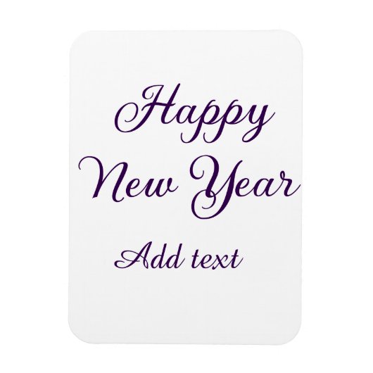 Happy new year purple calligraphy simple minimal  マグネット (縦)