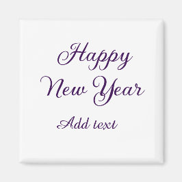 Happy new year purple calligraphy simple minimal  マグネット