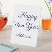 Happy new year purple calligraphy simple minimal 台座サイン (インサイチュ)