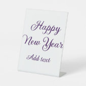 Happy new year purple calligraphy simple minimal 台座サイン (正面)