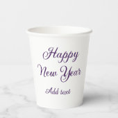 Happy new year purple calligraphy simple minimal  紙コップ (裏面)