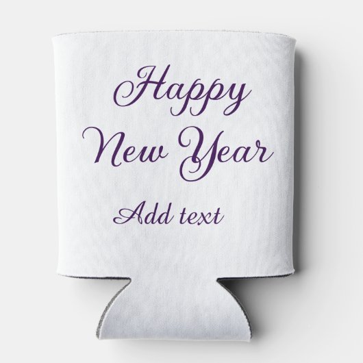 Happy new year purple calligraphy simple minimal  缶クーラー (裏面)