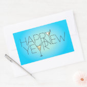 Happy New Year Rectangleスタンプ 長方形シール (封筒)