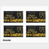 Happy New Year Rectangleスタンプ 長方形シール (シート)