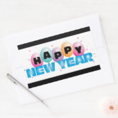 Happy New Year Rectangleスタンプ 長方形シール (封筒)