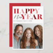 Happy New Year Red Design シーズンカード (正面/裏面)