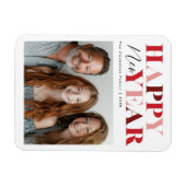 Happy New Year Red Design マグネット (横)