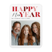 Happy New Year Red Design マグネット (縦)