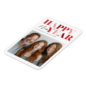 Happy New Year Red Design マグネット (左側)