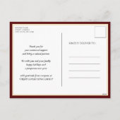 Happy New Year Red Script モダン Business シーズンポストカード (裏面)