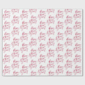 Happy New Year Red Script Holiday Wrapping Paper ラッピングペーパー (フラット)