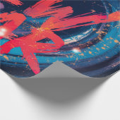 Happy New Year Red sparkle script ラッピングペーパー (角)