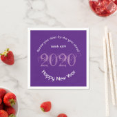 Happy New Year RENEW VISION 2020 PURPLE ペーパー スタンダードカクテルナプキン (インサイチュ)