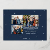 Happy New Year retro script four photo 箔シーズンカード (裏面)