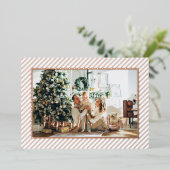  Happy New Year Rose Gold Pinstripe 箔シーズンカード (立ち正面)