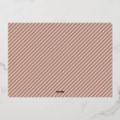  Happy New Year Rose Gold Pinstripe 箔シーズンカード (裏面)