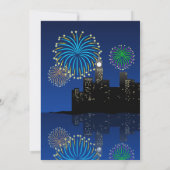 Happy New Year’s Eve Midnight Fireworks City Light 招待状 (裏面)