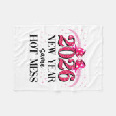 Happy New Year Same Hot Mess 2026 New Year Coquett フリースブランケット (正面(横))