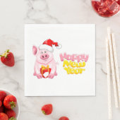 happy new year santa claus christmas pig スタンダードランチョンナプキン (インサイチュ)
