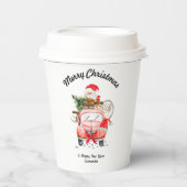Happy new year Santa truck gift merry Christmas 紙コップ (正面)