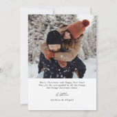 Happy New Year Scriptタイポグラフィ写真クリスマス シーズンカード (裏面)